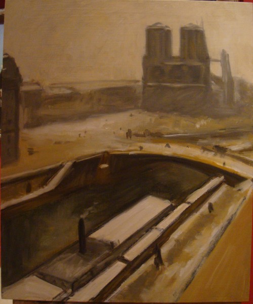 Notre Dame sous la neige